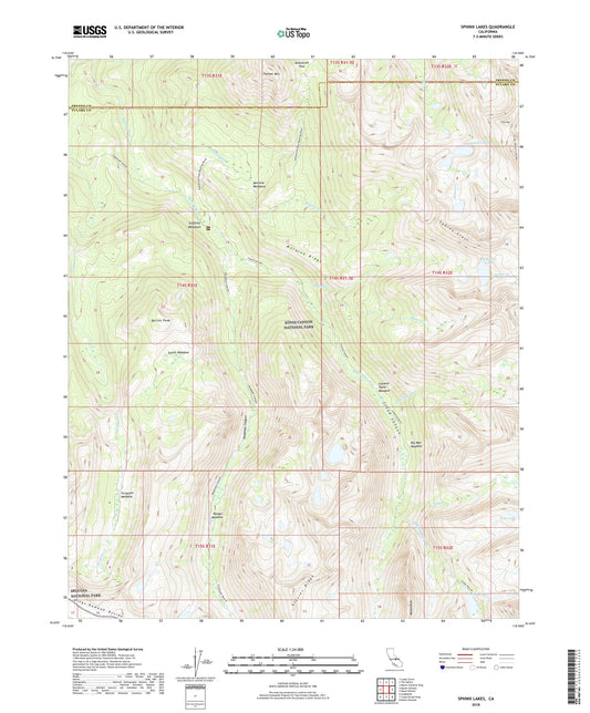 Sphinx Lakes California US Topo Map Image