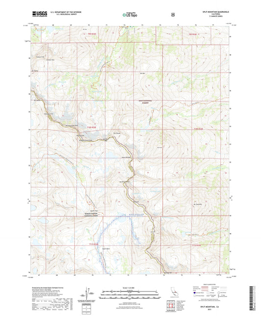 Split Mountain California US Topo Map Image
