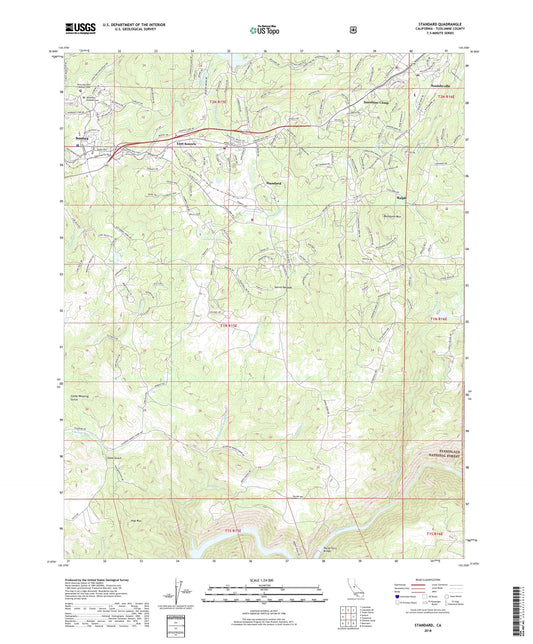 Standard California US Topo Map Image
