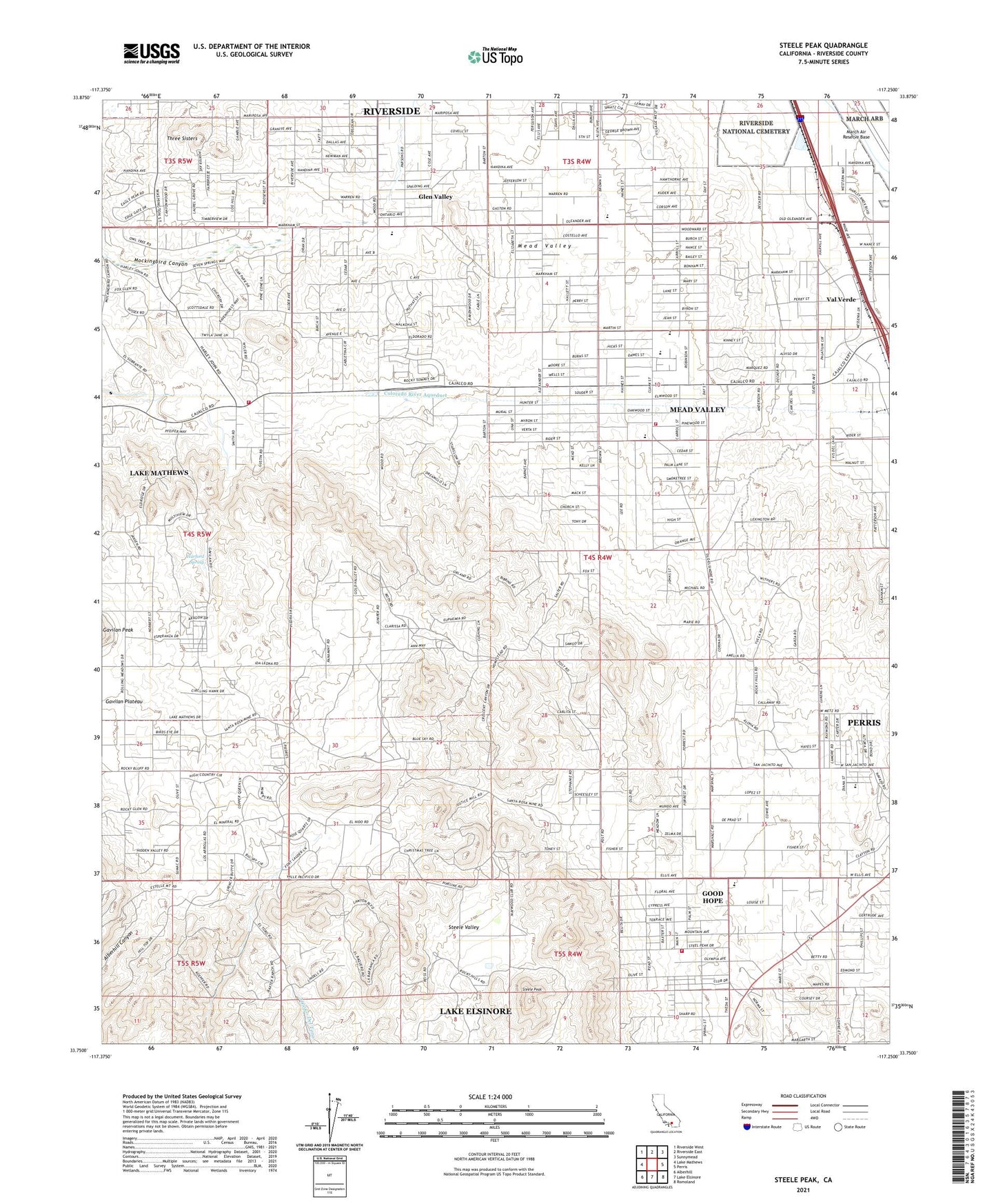 Steele Peak California US Topo Map Image