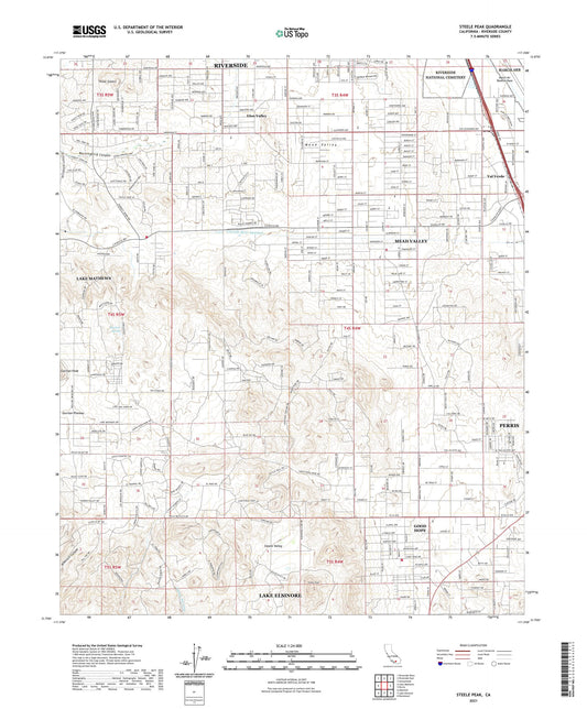 Steele Peak California US Topo Map Image