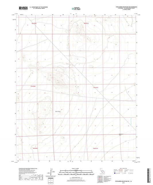 Stepladder Mountains NE California US Topo Map Image
