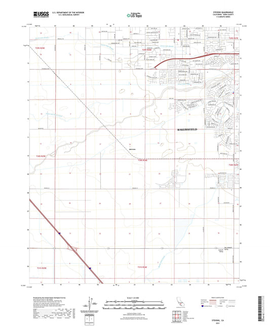Stevens California US Topo Map Image