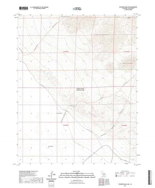 Stovepipe Wells NE California US Topo Map Image