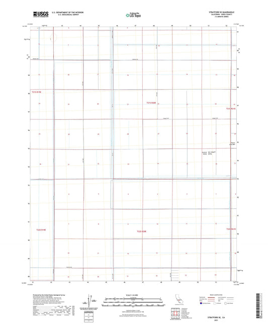 Stratford SE California US Topo Map Image