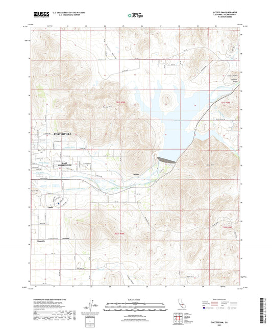 Success Dam California US Topo Map Image