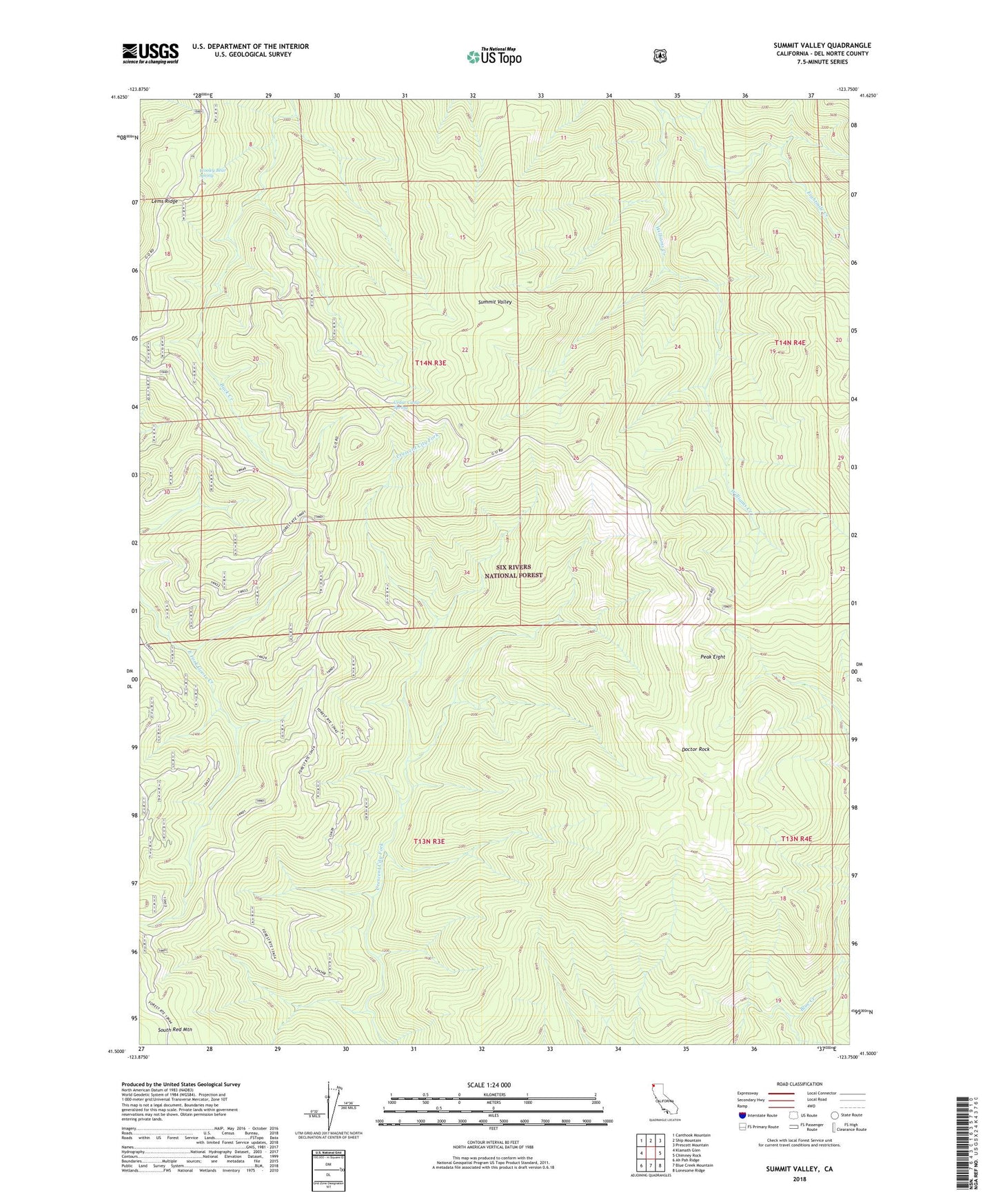 Summit Valley California US Topo Map Image