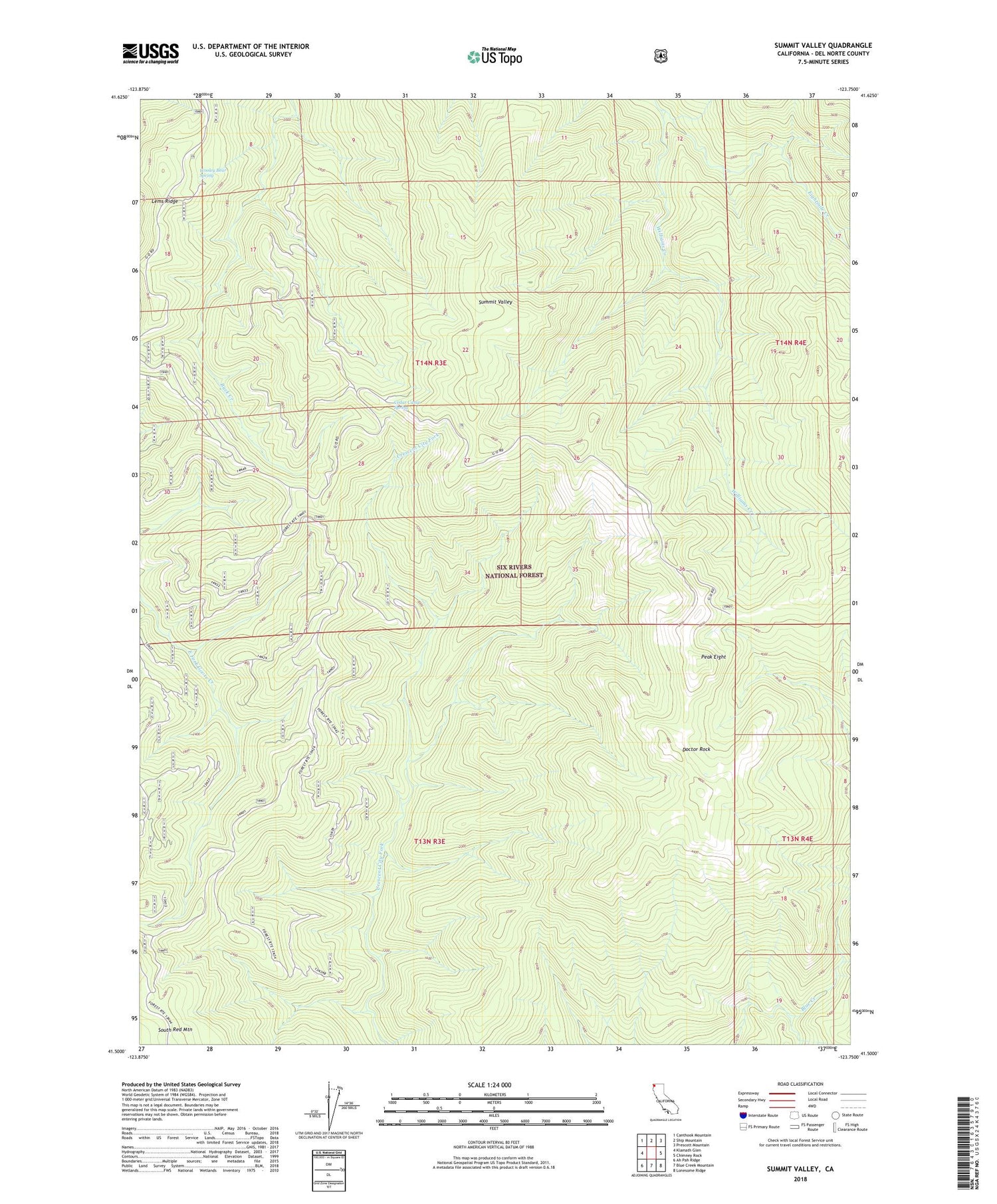 Summit Valley California US Topo Map Image