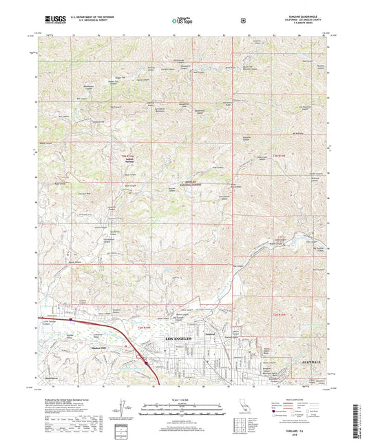 Sunland California US Topo Map Image