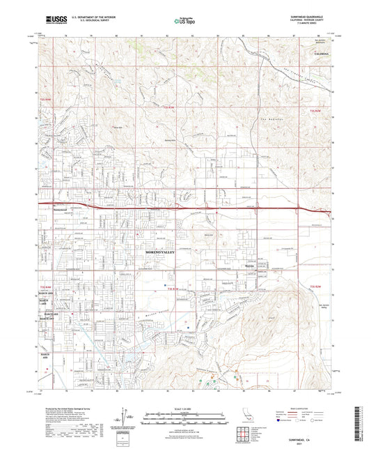Sunnymead California US Topo Map Image