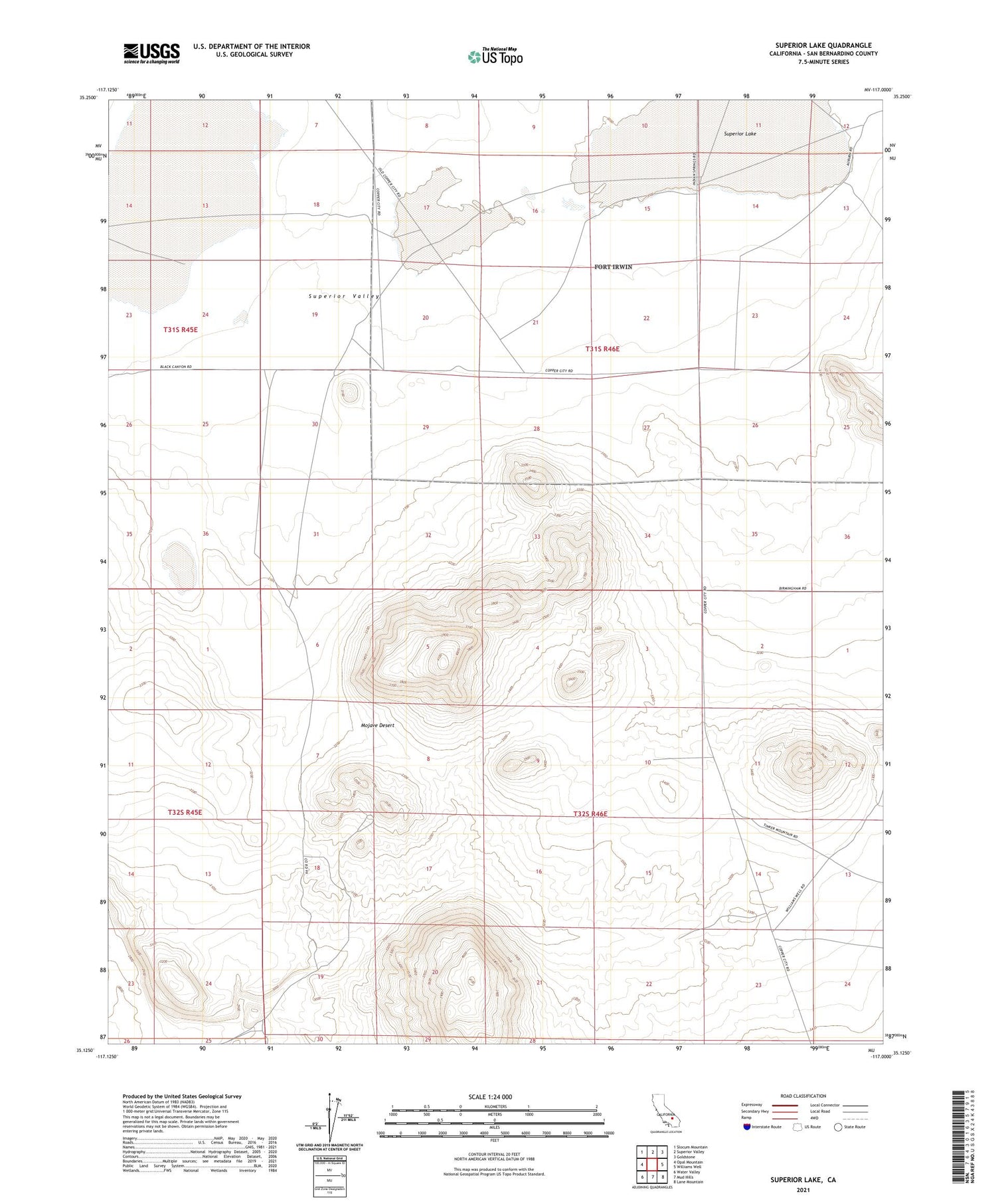 Superior Lake California US Topo Map Image