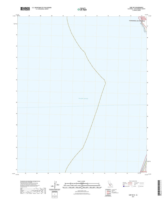 Surf OE W California US Topo Map Image
