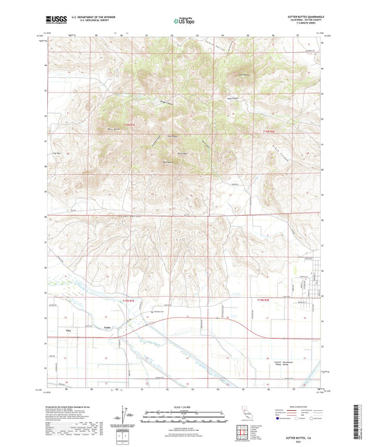 Sutter Buttes California US Topo Map Image