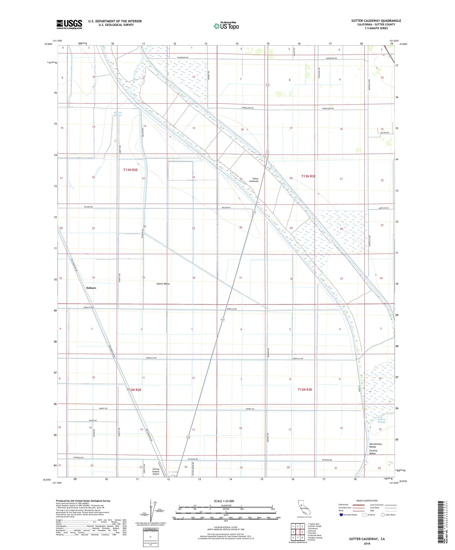 Sutter Causeway California US Topo Map Image