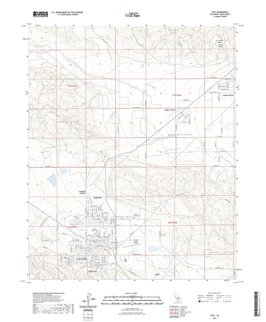 Taft California US Topo Map Image