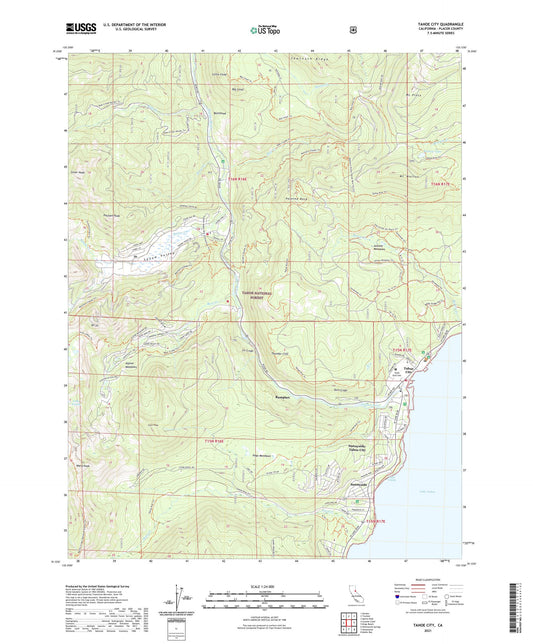 Tahoe City California US Topo Map Image