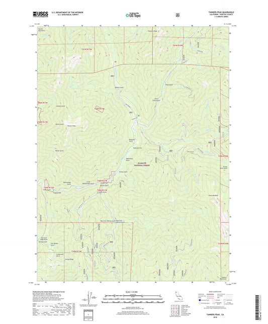 Tanners Peak California US Topo Map Image
