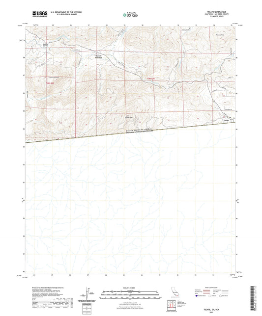 Tecate California US Topo Map Image