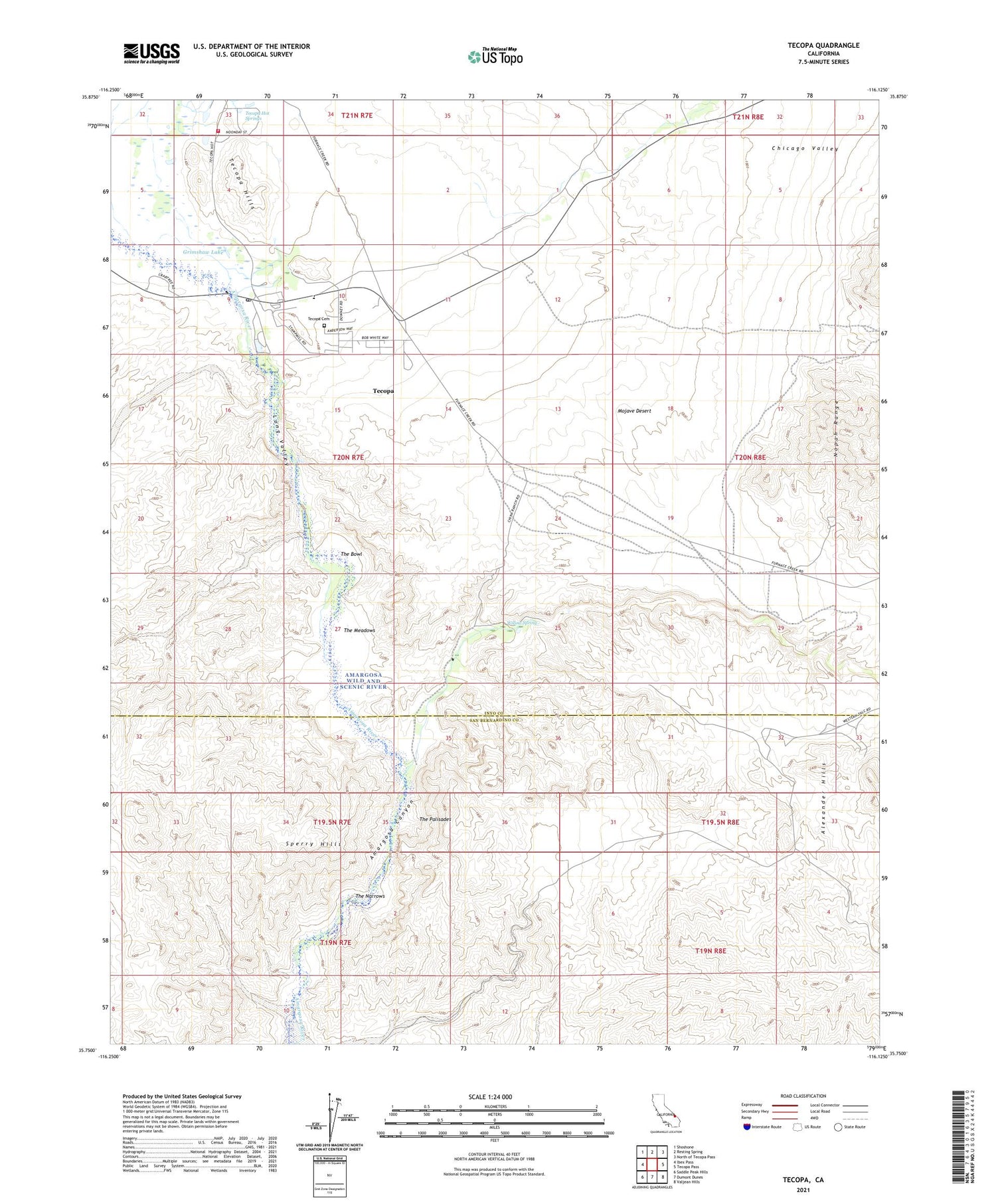 Tecopa California US Topo Map Image