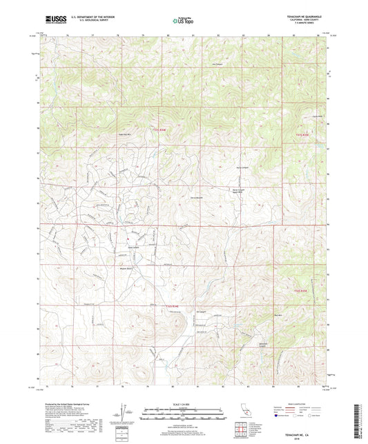 Tehachapi NE California US Topo Map Image