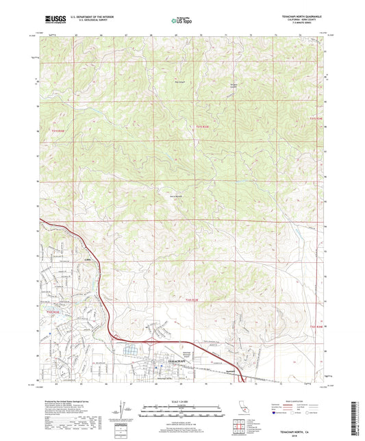 Tehachapi North California US Topo Map Image