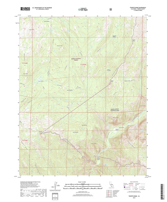 Tehipite Dome California US Topo Map Image