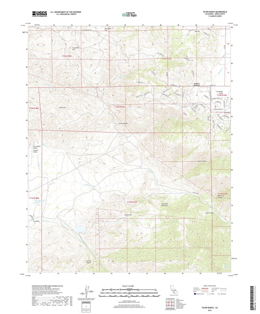 Tejon Ranch California US Topo Map Image