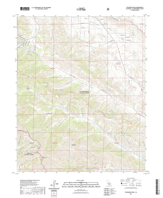 Telegraph Peak California US Topo Map Image