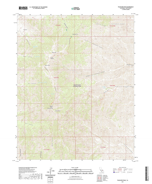 Telescope Peak California US Topo Map Image