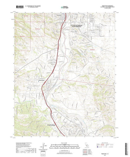 Templeton California US Topo Map Image