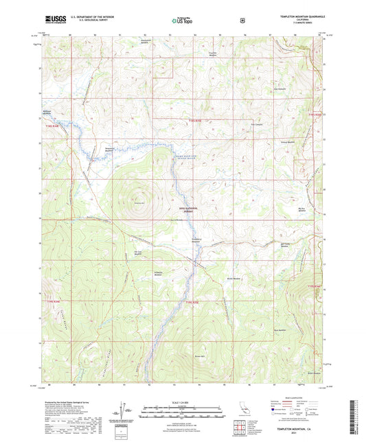Templeton Mountain California US Topo Map Image
