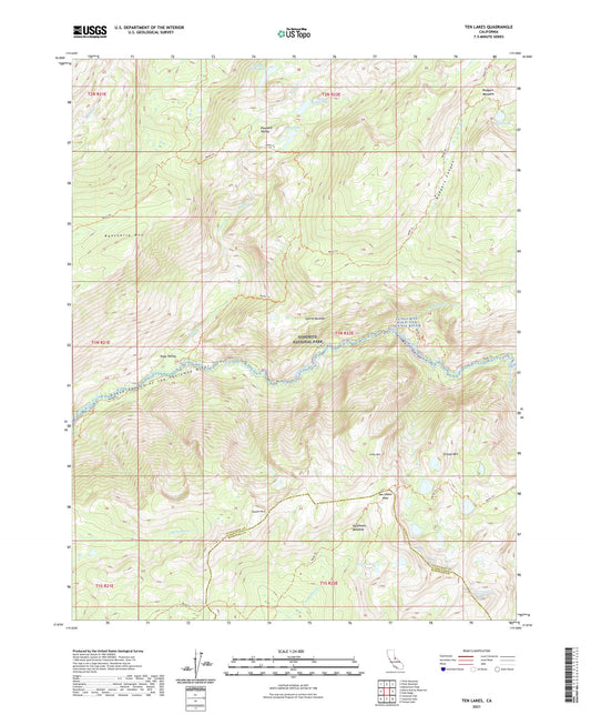 Ten Lakes California US Topo Map Image
