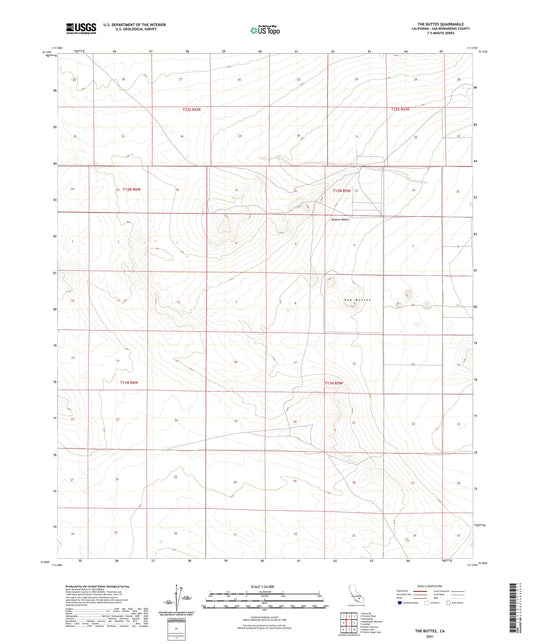 The Buttes California US Topo Map Image