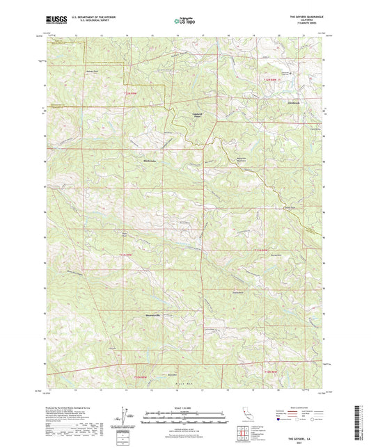 The Geysers California US Topo Map Image