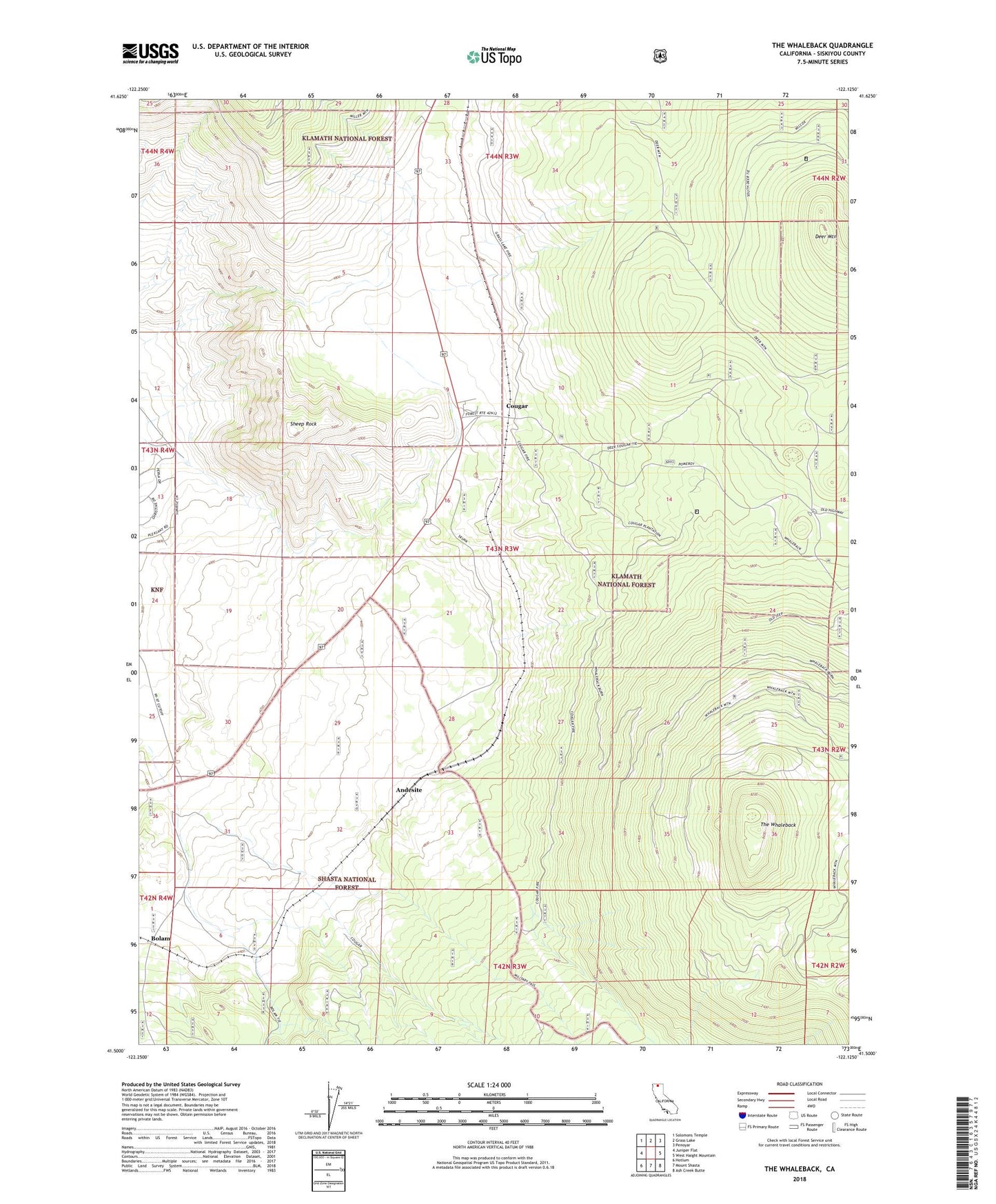 The Whaleback California US Topo Map Image