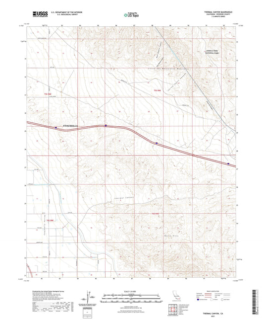 Thermal Canyon California US Topo Map Image