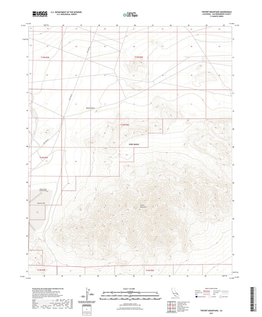 Tiefort Mountains California US Topo Map Image
