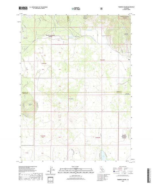 Timbered Crater California US Topo Map Image