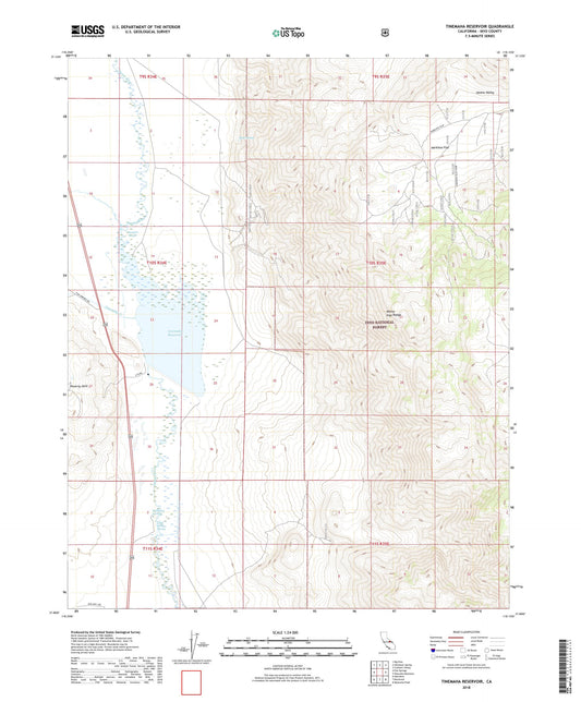 Tinemaha Reservoir California US Topo Map Image