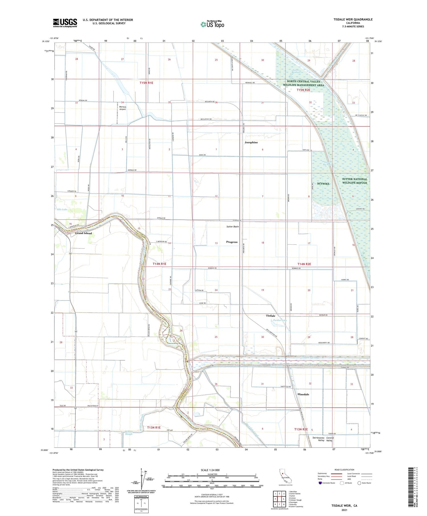 Tisdale Weir California US Topo Map Image