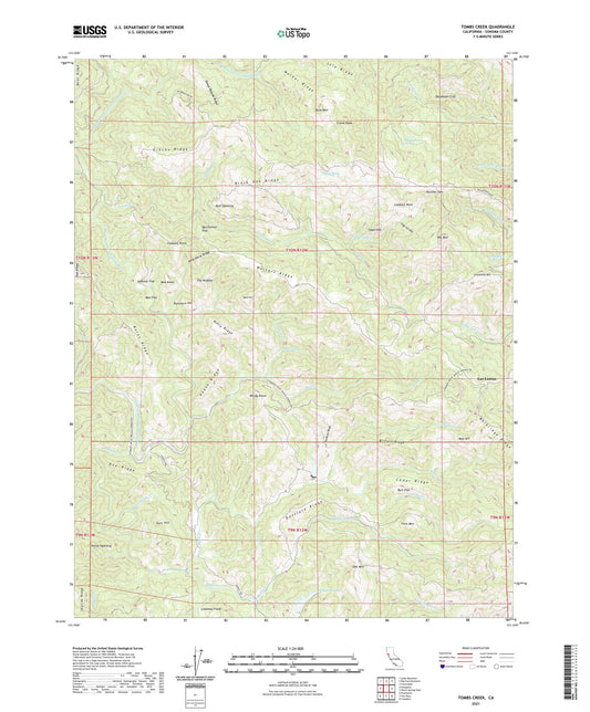 Tombs Creek California US Topo Map Image
