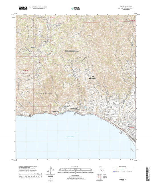 Topanga California US Topo Map Image