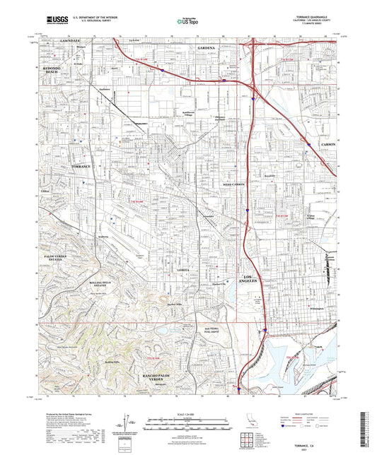 Torrance California US Topo Map Image