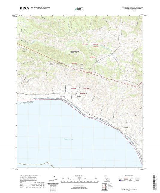 Tranquillon Mountain California US Topo Map Image