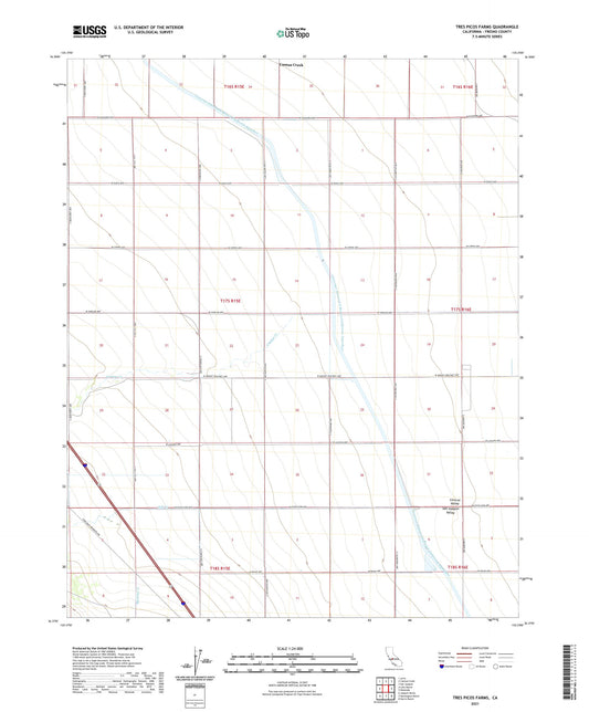 Tres Picos Farms California US Topo Map Image