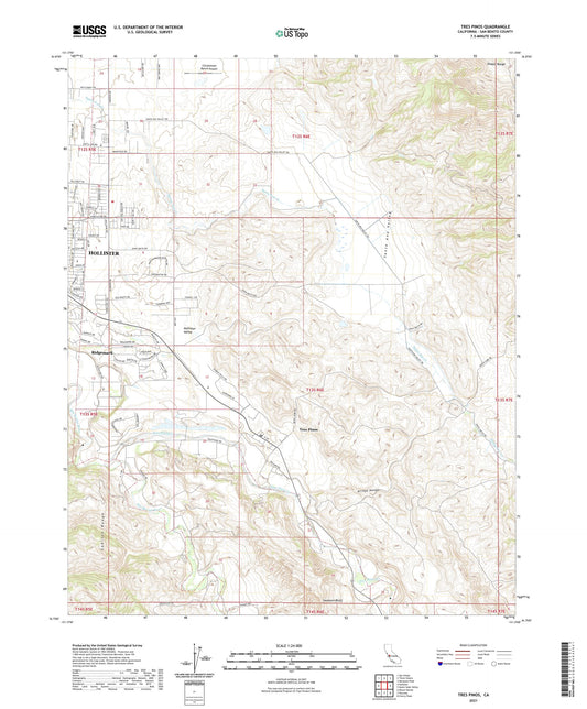Tres Pinos California US Topo Map Image