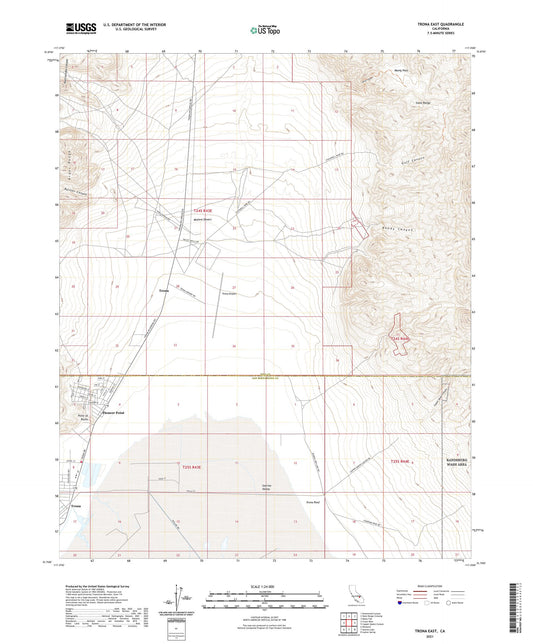 Trona East California US Topo Map Image