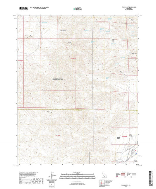 Trona West California US Topo Map Image