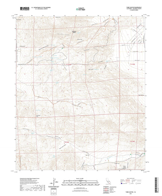 Tubb Canyon California US Topo Map Image