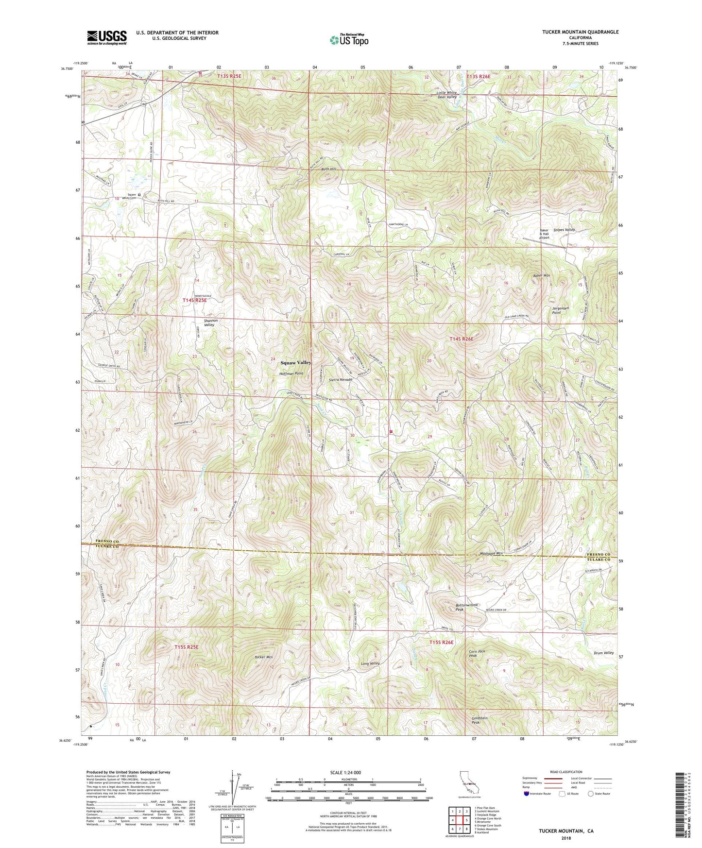 Tucker Mountain California US Topo Map Image